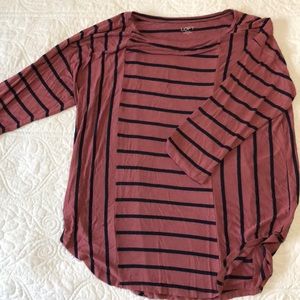 Stripes loft 3/4 sleeve tee